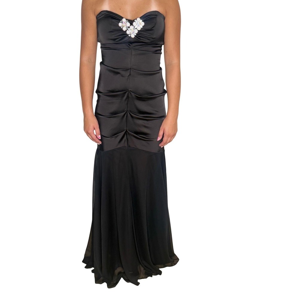 Vintage Cache Black Mermaid Dress Homecoming 90s Whimsigoth Y2K Red Carpet sz4